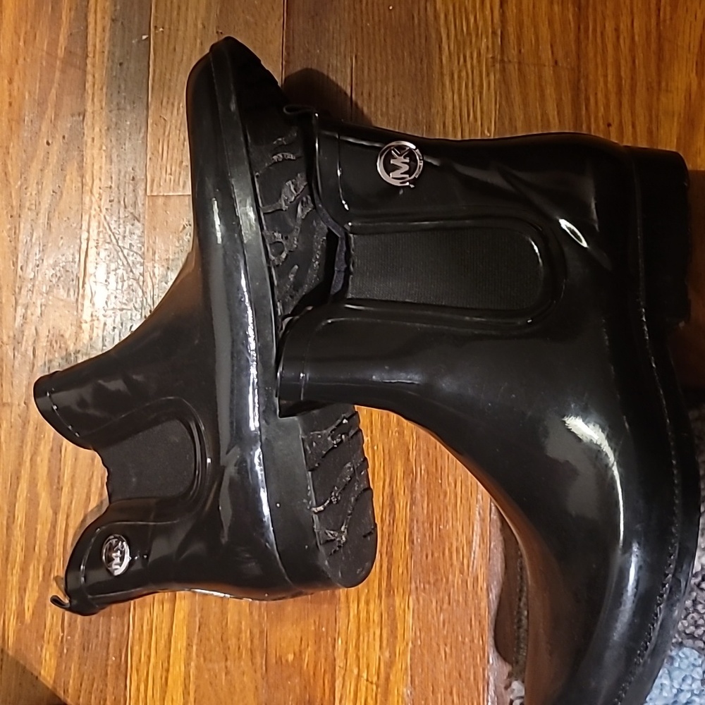 MK Black Ankle Rain Boots